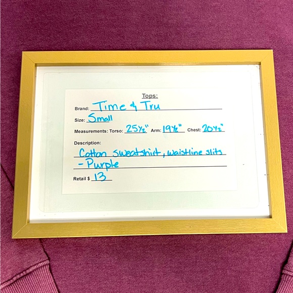 Time and Tru Women's Plus Crewneck Sweatshirt with High-Low Hem, Small - Picture 3 of 3